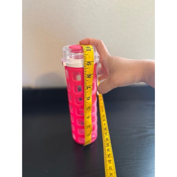 Ello Syndicate Glass Water Bottle With One touch flip top Pink 20Oz - Picture 8 of 8